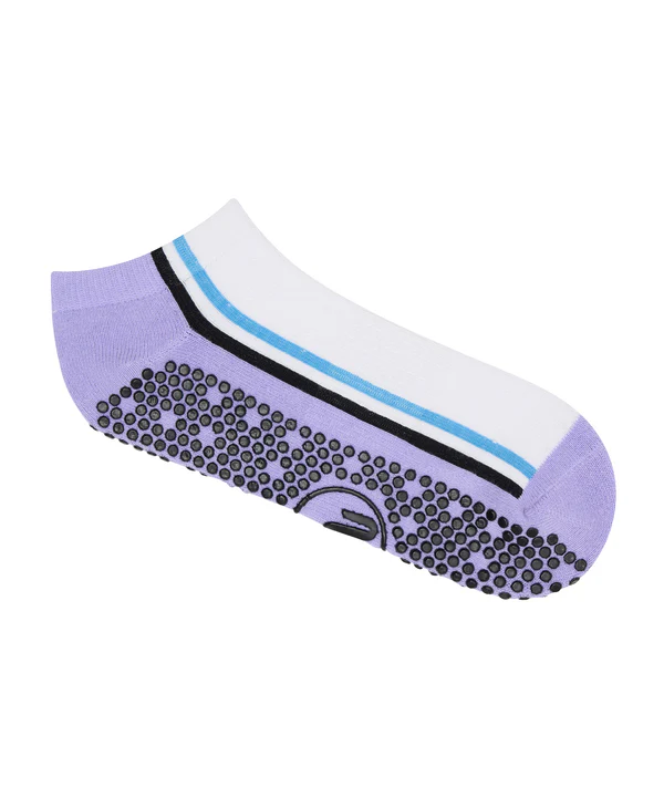 Classic Low Rise Grip Socks - Fluid White and Purple