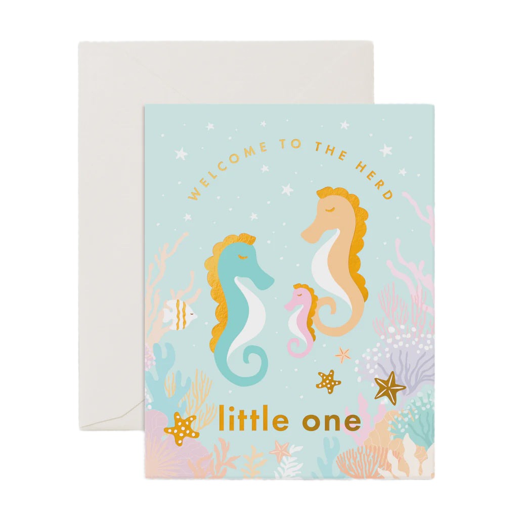 Welcome Little Seahorse Greeting Card