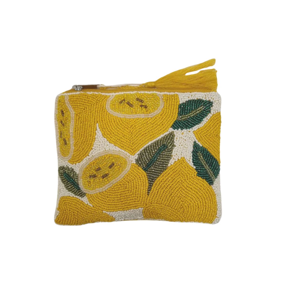 Lemon Beaded Pouch