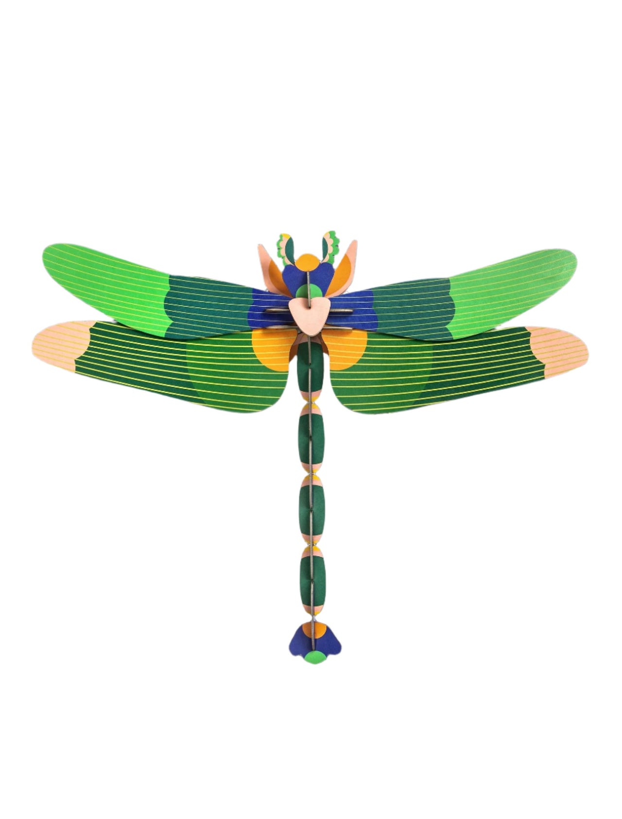 Cardboard Wall Art - Giant Dragonfly, Green