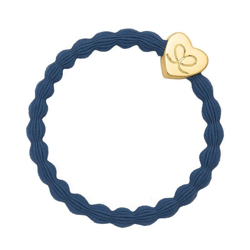 Dove Blue Bangle/Hair Band - Gold Heart