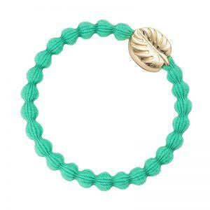 Jungle Green Bangle/Hair Band - Gold Palm Leaf