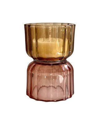 Alba Glass Candle Holder - Pink