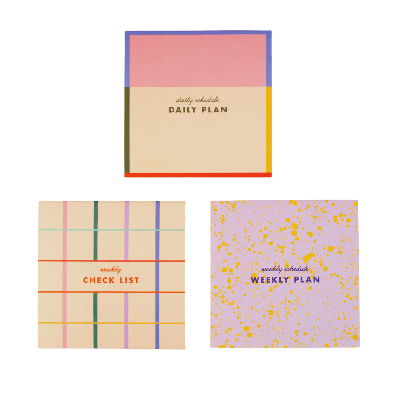 Sticky Note Memo Pads (Set of 3)