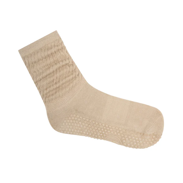 Scrunch Grip Socks - Latte