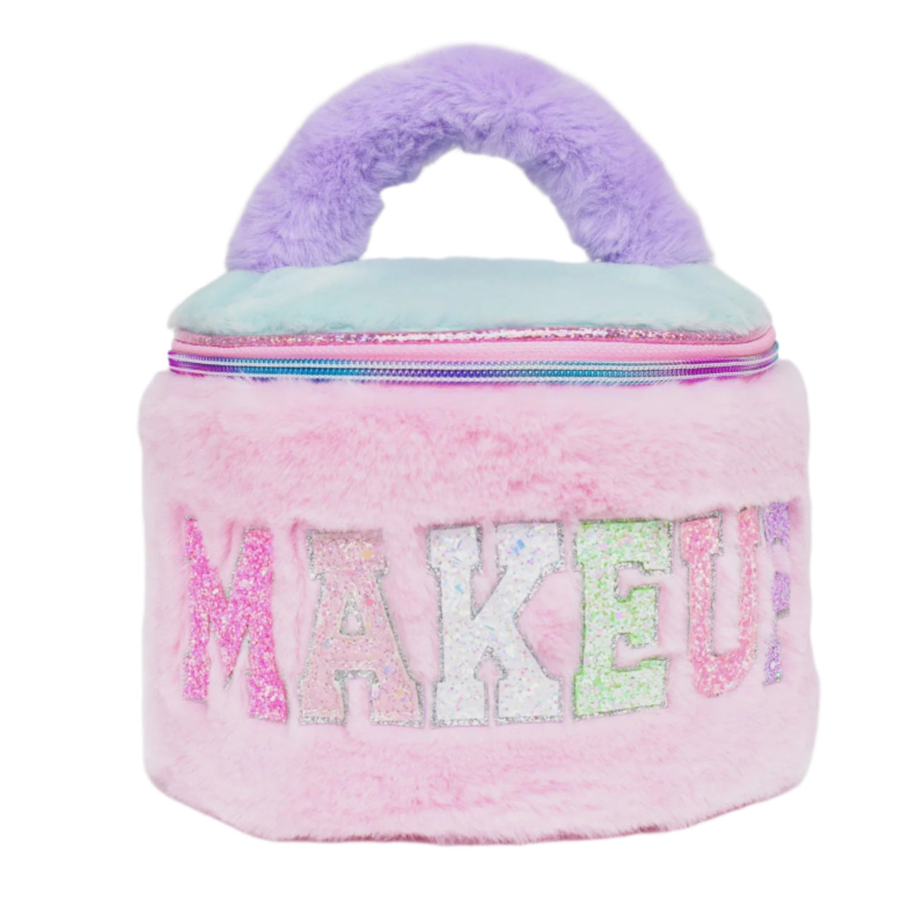 Rounded Glam Bag - Plush Colourblocked "Makeup"