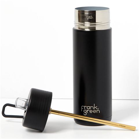 Ceramic Reusable Bottle with Straw Lid 595mL - Midnight