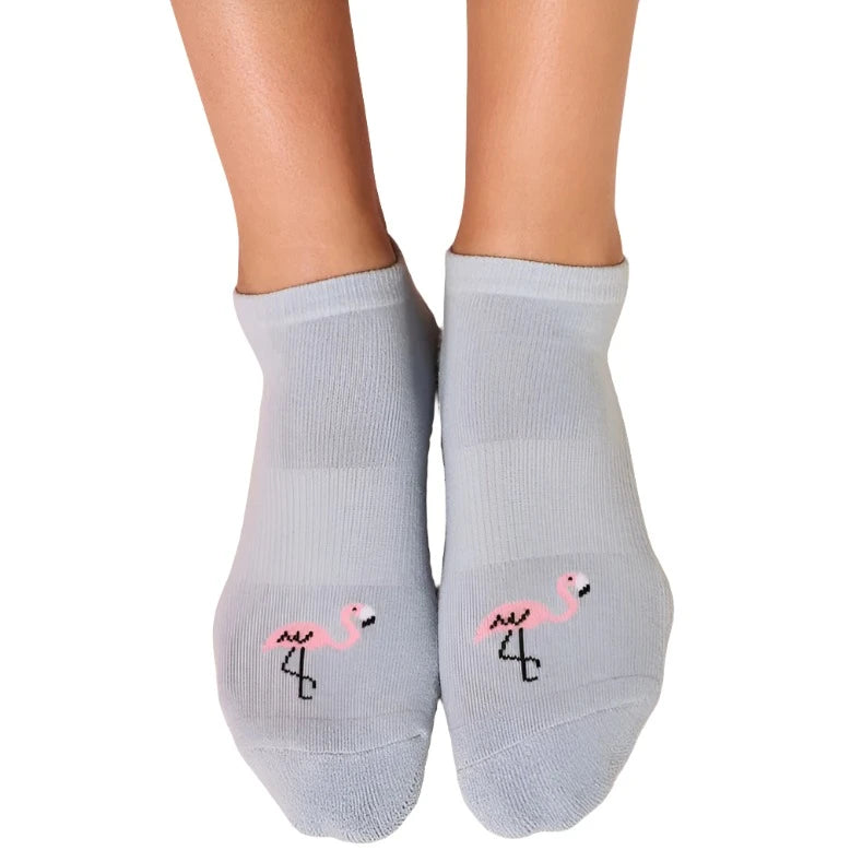 Classic Low Rise Grip Socks - Deco Flamingo