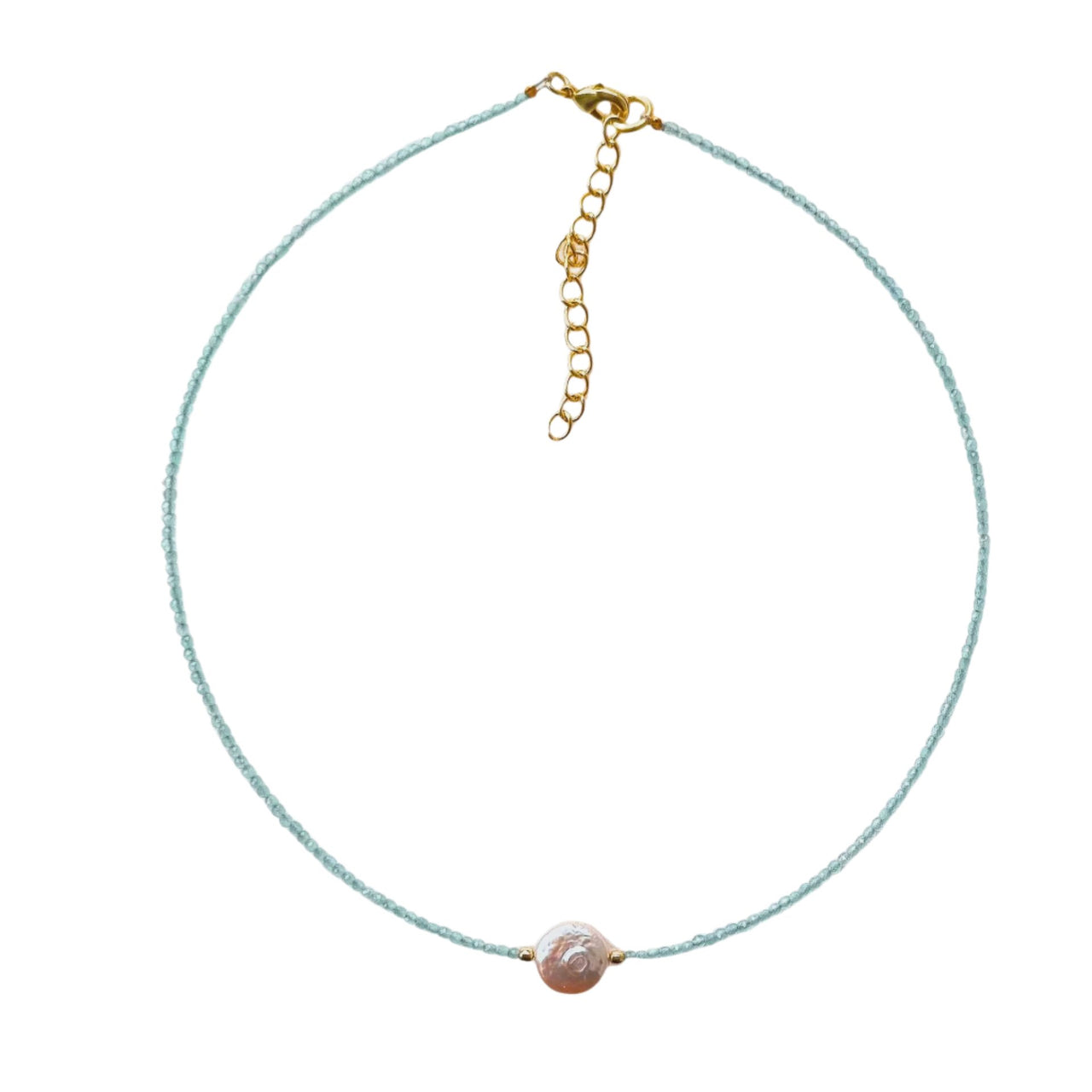 Freshwater Baroque Pearl Necklace - Mint