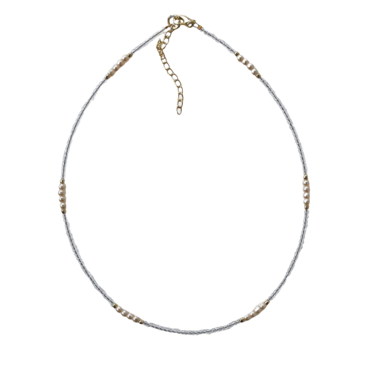 Beaded Pearl Necklace - White