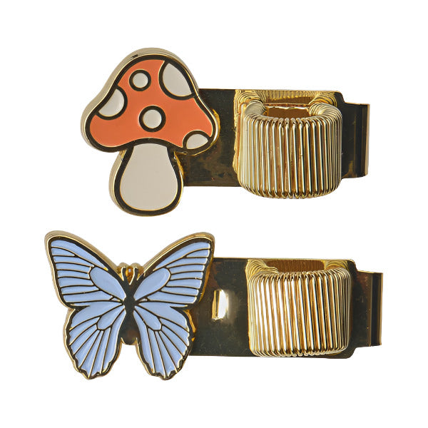 Pen Clips - Butterfly & Mushroom (Set of 2)