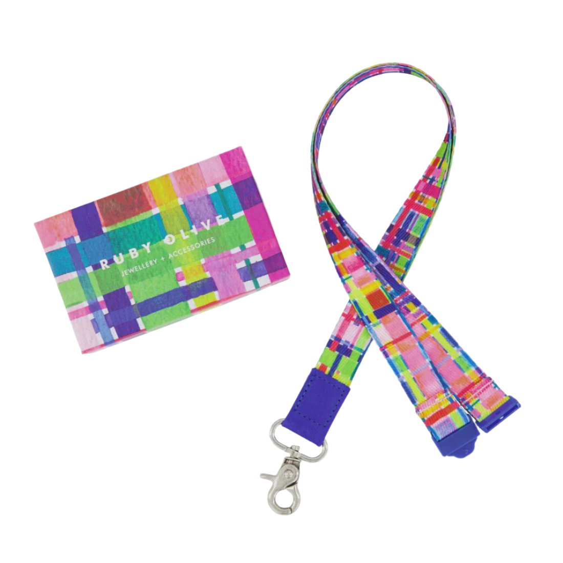 RO X Lordy Dordie Rainbow Gingham Lanyard