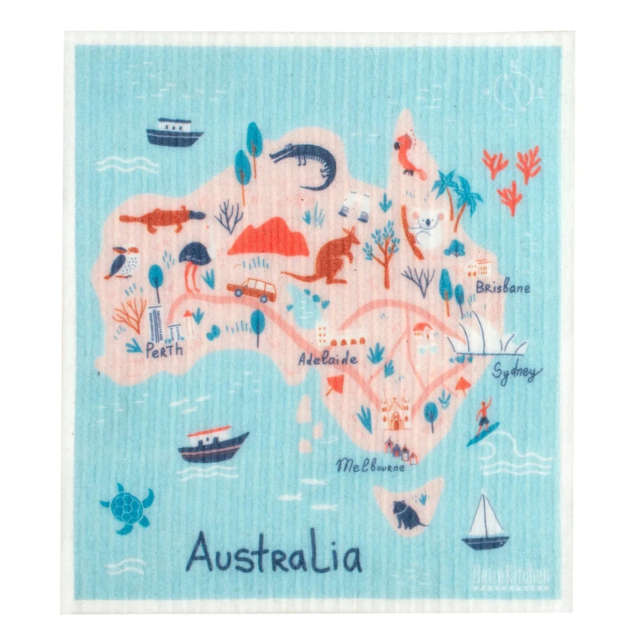 Sponge Cloth - Australia Map