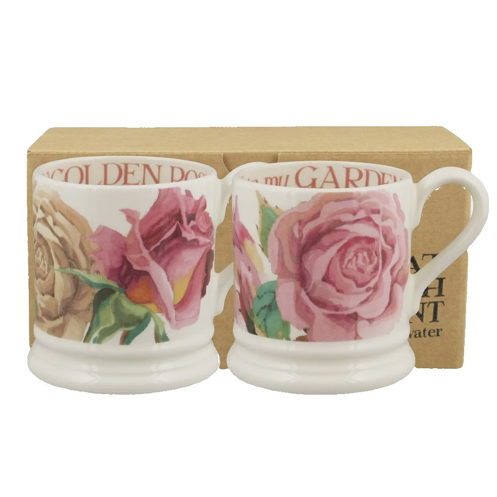 Set of 2 Half Pint Mugs - Roses All My Life