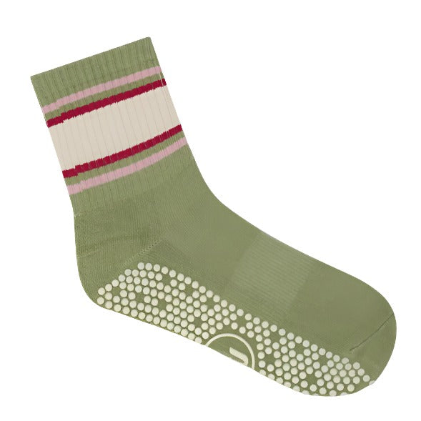 Crew Grip Socks - Stripe Sage & Oat