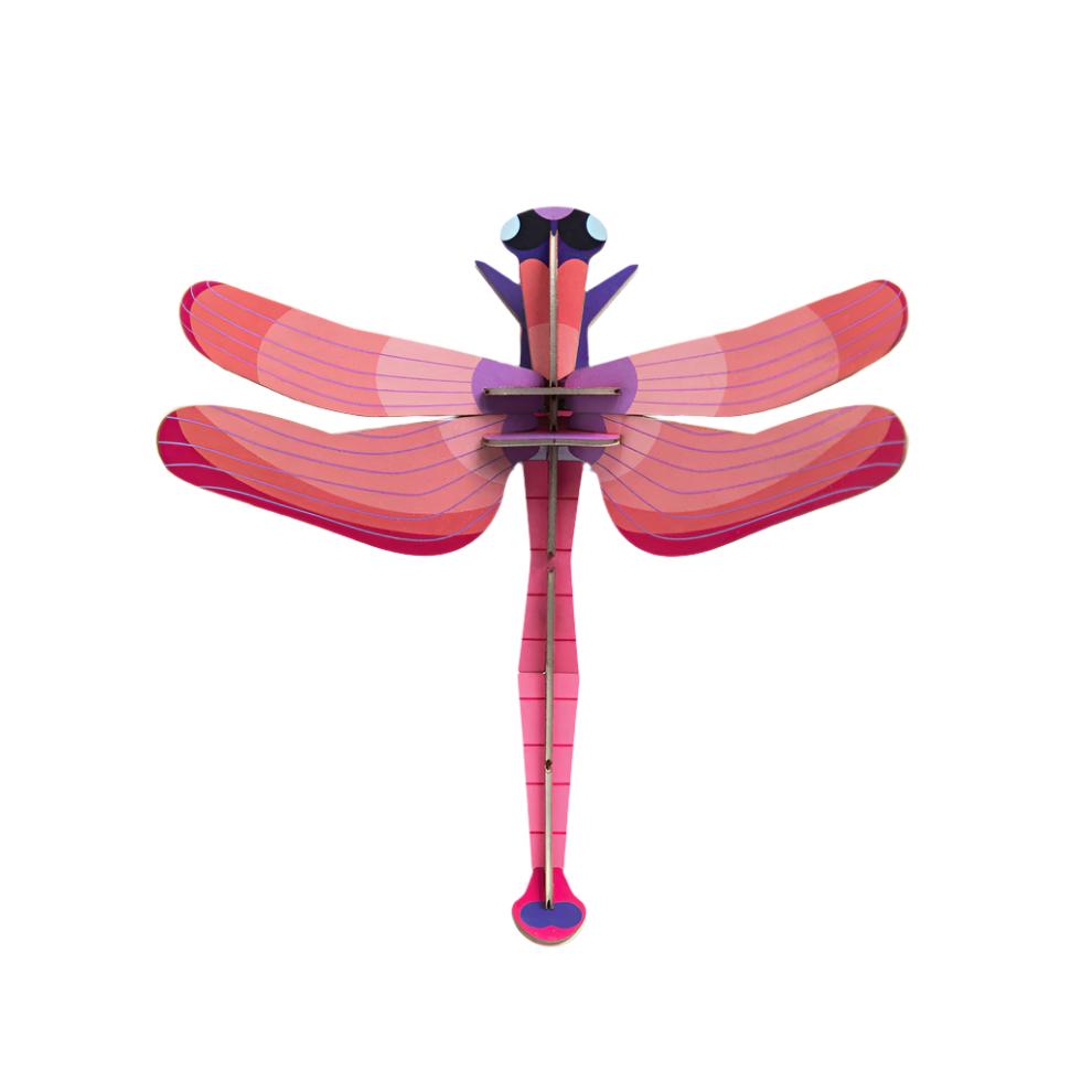 Cardboard Wall Art Small - Ruby Dragonfly