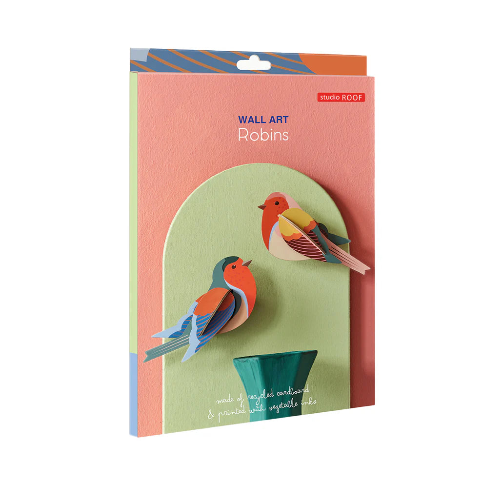 Cardboard Wall Art Garden Bird Duo - Robins