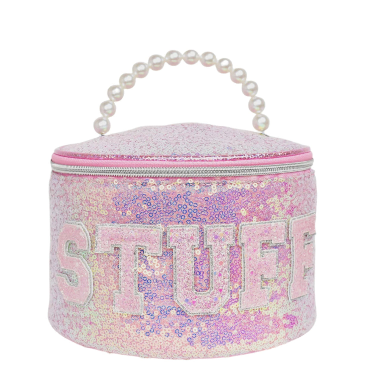 Rounded Glam Bag - Pearl Handle & Sequins "Stuff"