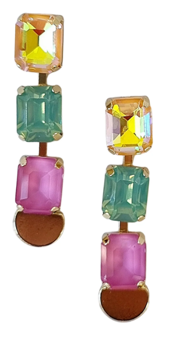 Adina Gem Stud Earrings - A Multi