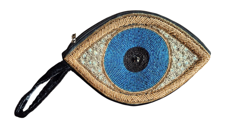 Beaded Evil Eye Pouch