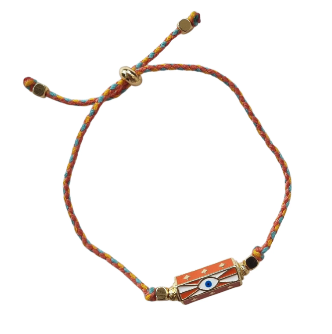 Cord Bracelet - Orange Eye