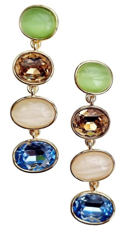 Sadie Cascading Gem Stud Earrings