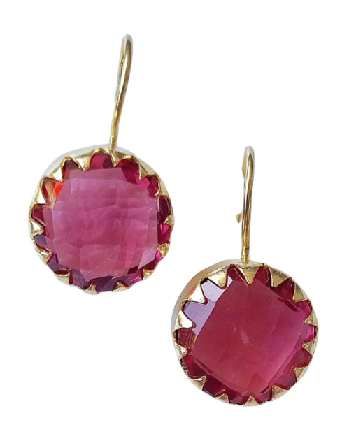 Astra Gem Drop Earrings - Pink