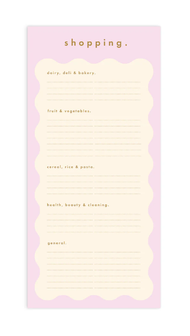 Lilac Wiggle DL Shopping List Magnet Notepad