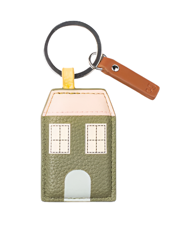 CG Vegan Leather Novelty Keyring - Khaki/Rose House