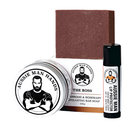 Tradie's Choice Gift Box with Hand Cream, The Boss Bar Soap & Lip Protector