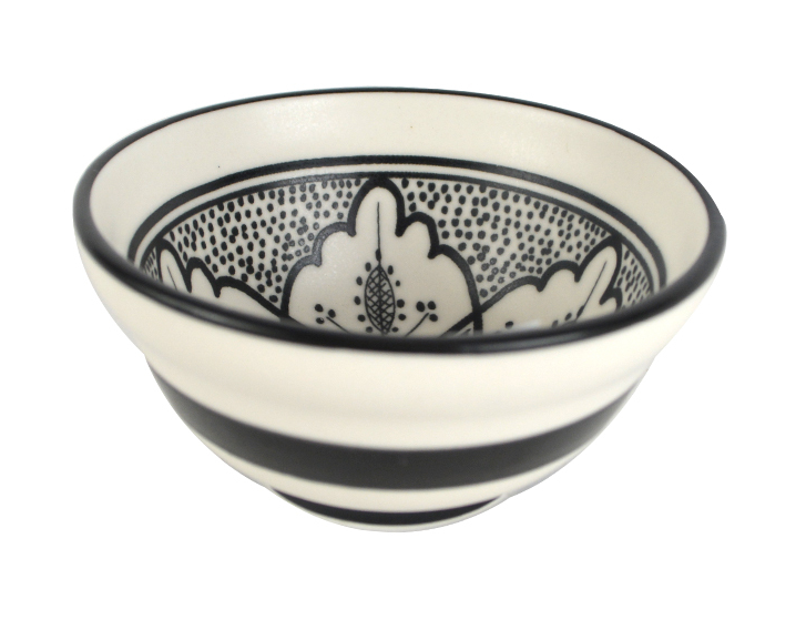 Aleah Ceramic Bowl 9x9x4cm Black/White