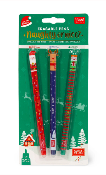 Erasable Pens Set of 3 - Naughty Or Nice?