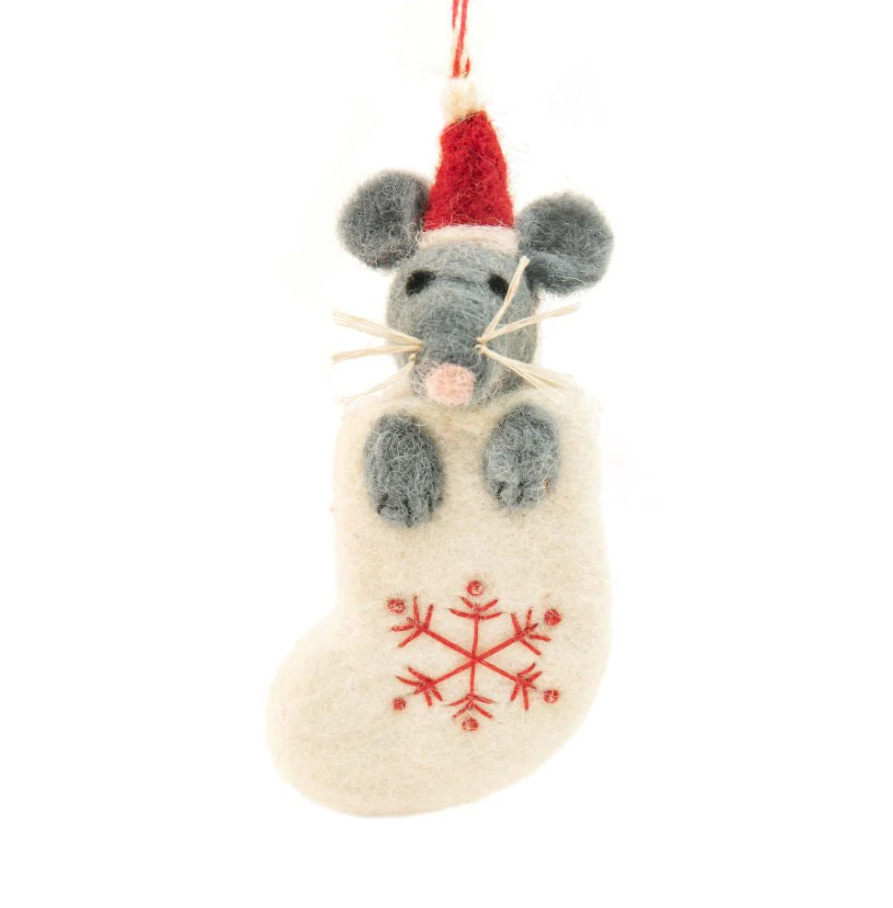 Handcrafted Christmas Decoration - Mouse Mike