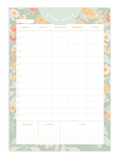 Botanika A4 Work Week Notepad