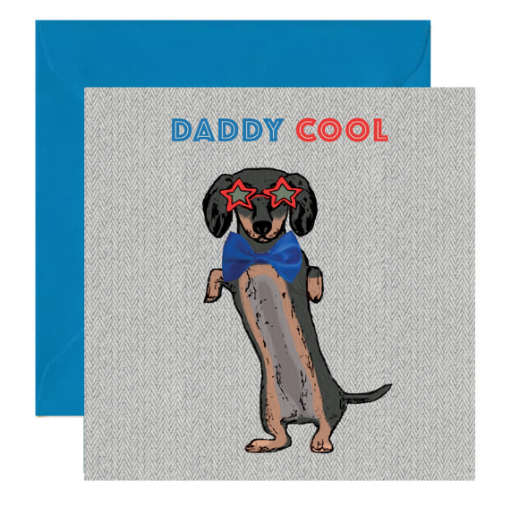 Daddy Cool Dachshund Card