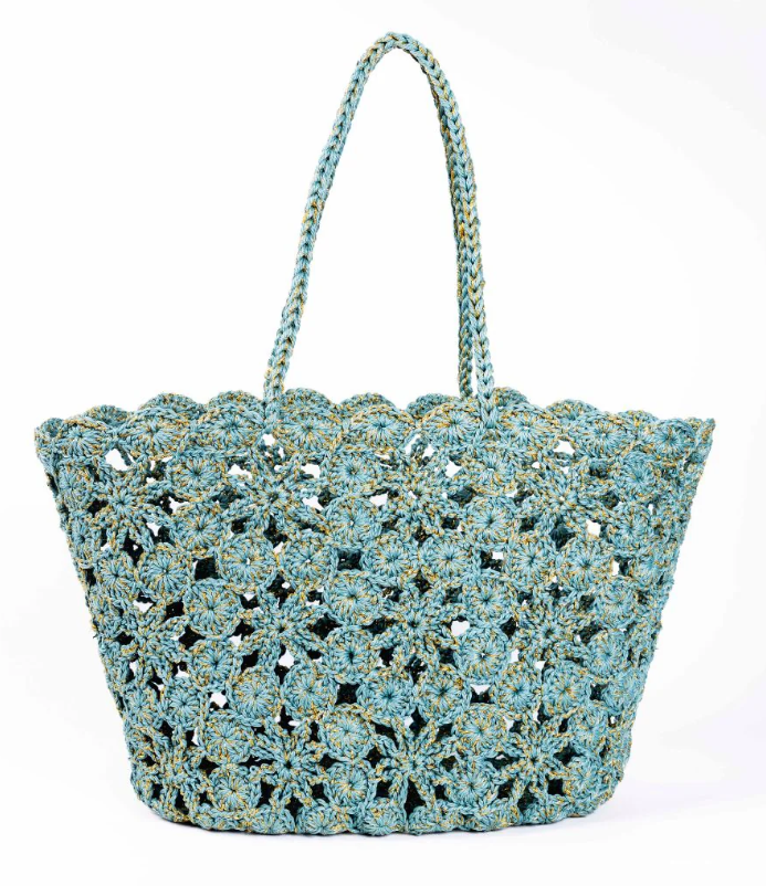 JANE Blue Gold - Crochet Basket