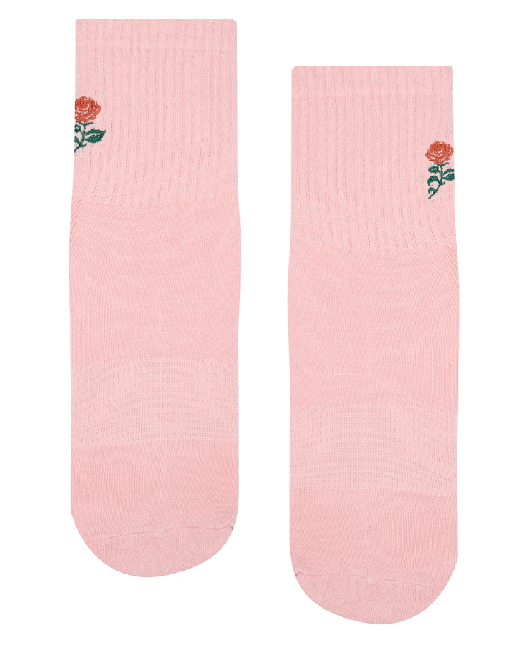 Crew Non Slip Grip Socks - Vintage Rose Berry