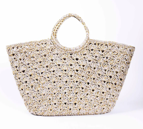 SOPHIA Beige Gold - Crochet Basket