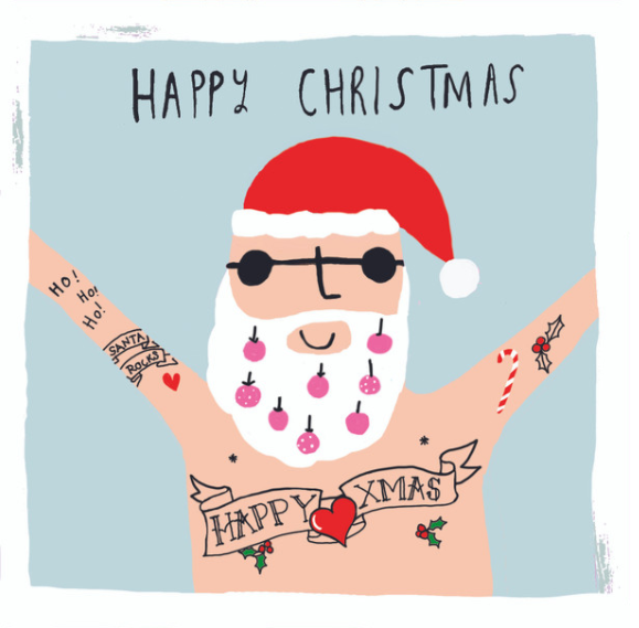 Happy Christmas Santa Rocks Card