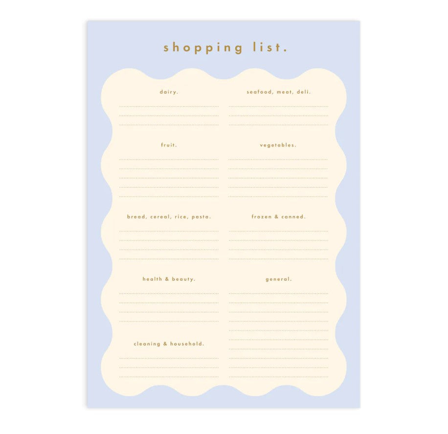 Powder Wiggle A5 Shopping List Magnet Notepad