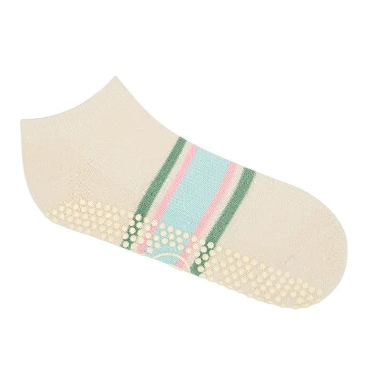 Classic Low Rise Grip Socks - Fleur Stripes