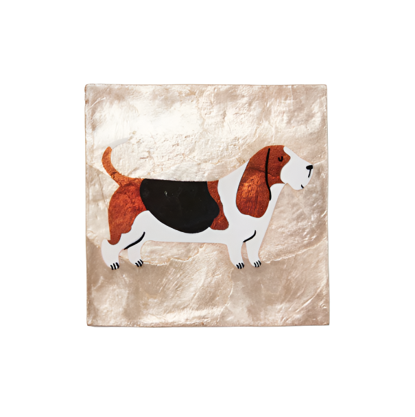 Capiz Shell Pup Tile - Beagle