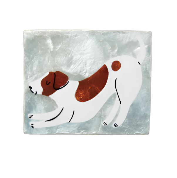 Capiz Shell Pup Tile - Jack Russell Terrier