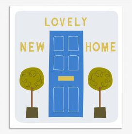 Lovely New Home Card Blue