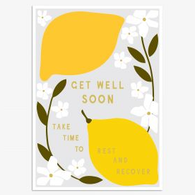 Get Well Soon Card Lemon