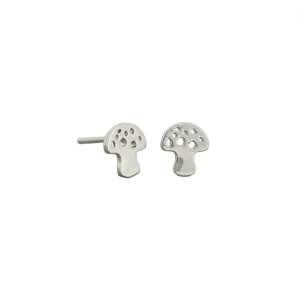 Silver Kinoko Stud Earrings