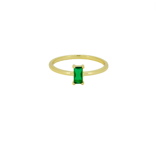 Esmeralda Green Baguette Ring