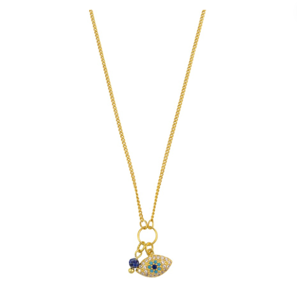 Gold Crystal Mati Necklace