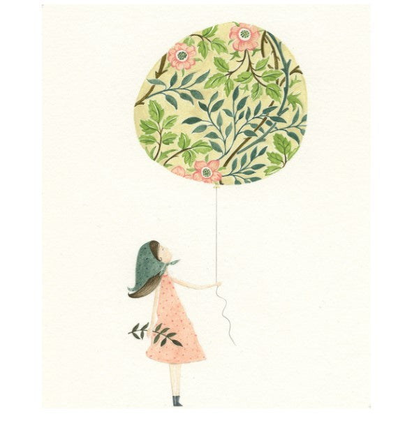 Girl & Floral Balloon Card