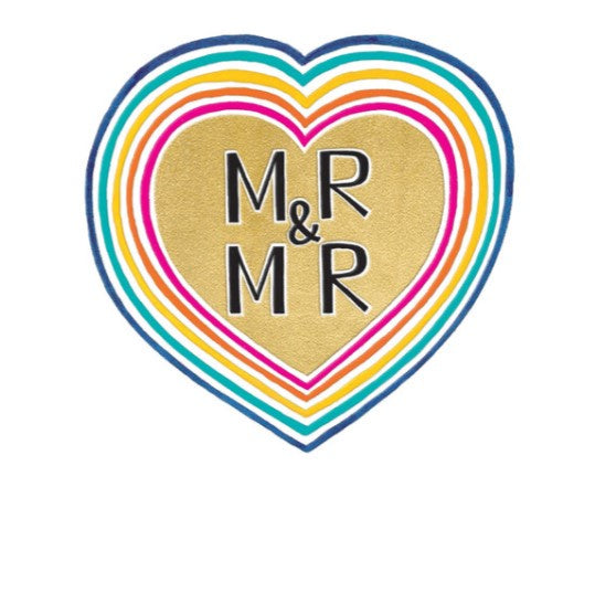 Mr & Mr  Rainbow Heart Card